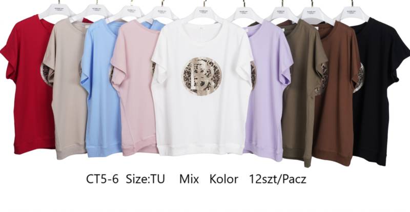 Bluzki damskie Roz Standard, Mix kolor Paczka 12 szt